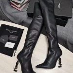 Lambskin knee-high boots, black heels. No returns or exchanges. Requires a 7-day customization period.-box - Image 3