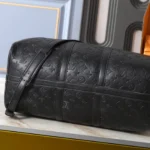 Black leather travel bag, sold without box. - Image 4