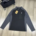 Men's Outdoor Casual Cycling Half-Zip Stand Collar Long Sleeve Pullover – Moisture Wicking Stretch Top with Colorblock Design - Image 8