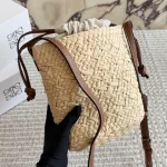 Straw Mini Bucket Bag-box - Image 5