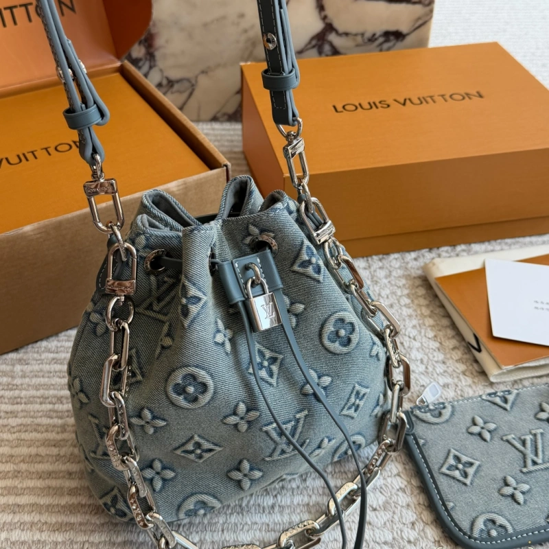 13420283032399800 Embossed Denim Bucket Bag-box - Image 1