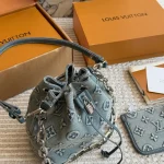 Embossed Denim Bucket Bag-box - Image 9