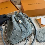 Embossed Denim Bucket Bag-box - Image 6