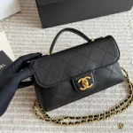 Pique Texture Flap Bag with Gold-box - Image 6
