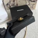 Pique Texture Flap Bag with Gold-box - Image 5
