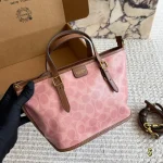 The Ultimate Summer Essential: Chic Pink Woven Basket Tote Bag-box - Image 5