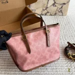 The Ultimate Summer Essential: Chic Pink Woven Basket Tote Bag-box - Image 3