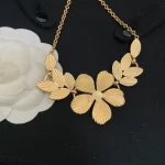 Celebrate Success: Double C Wheat & Floral Necklace – An Opulent Accessory for the Modern Woman-box - Image 3