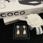 New Arrival: Teardrop Brushed Double C Stud Earrings – Minimalist & Elegant Design That Looks Luxurious-bxox - Image 7
