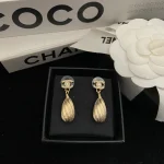 New Arrival: Teardrop Brushed Double C Stud Earrings – Minimalist & Elegant Design That Looks Luxurious-bxox - Image 6