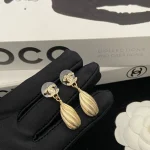 New Arrival: Teardrop Brushed Double C Stud Earrings – Minimalist & Elegant Design That Looks Luxurious-bxox