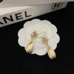 New Arrival: Teardrop Brushed Double C Stud Earrings – Minimalist & Elegant Design That Looks Luxurious-bxox - Image 4