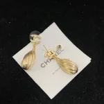 New Arrival: Teardrop Brushed Double C Stud Earrings – Minimalist & Elegant Design That Looks Luxurious-bxox - Image 2