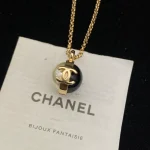 New Black and White Pearl Double C Necklace-box - Image 3