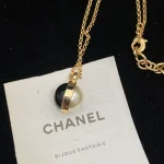 New Black and White Pearl Double C Necklace-box - Image 2