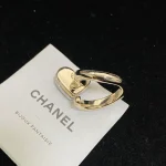 "New Light Gold Paved Heart Double C Ring-no box - Image 2