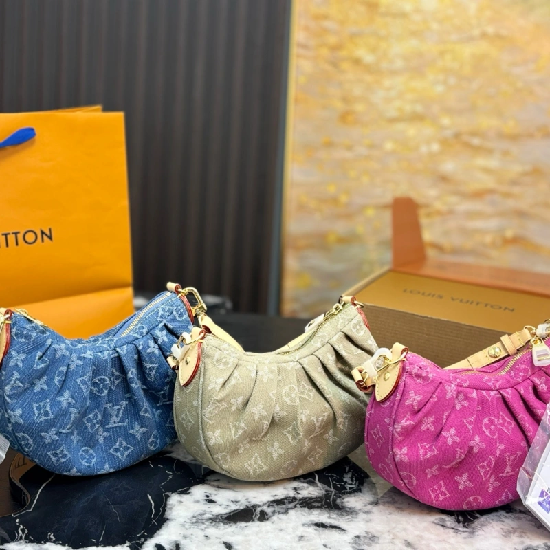 13421475975536600 L brand Denim Hobo Bag- no gift box - Image 1