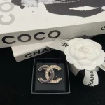 Black Pave Double C Brooch-no box - Image 6