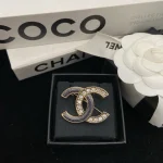 Black Pave Double C Brooch-no box - Image 5