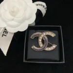 Black Pave Double C Brooch-no box