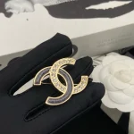 Black Pave Double C Brooch-no box - Image 3