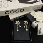 Four-Leaf Clover Tassel Double C Studs-no box - Image 7