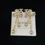 Four-Leaf Clover Tassel Double C Studs-no box - Image 4