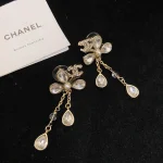 Four-Leaf Clover Tassel Double C Studs-no box - Image 3