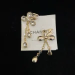 Four-Leaf Clover Tassel Double C Studs-no box - Image 2