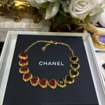 Gold-tone Double C Black Enamel Heart Necklace-box - Image 4
