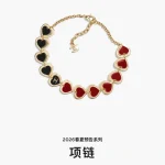 Gold-tone Double C Black Enamel Heart Necklace-box - Image 3