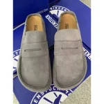 BIRKENSTOCK suede Naples closed-toe slippers, British retro style, casual outdoor half-slippers, fashionable men's shoes. - Image 5