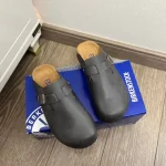 BIRKENSTOCK unisex leather slip-on shoes - Image 4