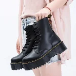 Side-Zip High-Cut Chunky Heel Martin Boots-box - Image 2