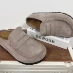 Vintage Genuine Leather Slip-On Birkenstock-Style Mules – New Autumn Classic Versatile Closed-Toe Shoes-box