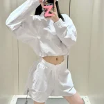 Breathable Thin Long Sleeve Sun Protection Jacket. Women's Loose Fit Stand-Collar Cropped Coat for Summer - Image 3