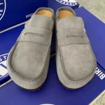 Vintage Genuine Leather Slip-On Birkenstock-Style Mules – New Autumn Classic Versatile Closed-Toe Shoes-box - Image 5