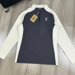 Men's Outdoor Casual Cycling Half-Zip Stand Collar Long Sleeve Pullover – Moisture Wicking Stretch Top with Colorblock Design - Image 10