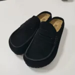 Vintage Genuine Leather Slip-On Birkenstock-Style Mules – New Autumn Classic Versatile Closed-Toe Shoes-box - Image 4