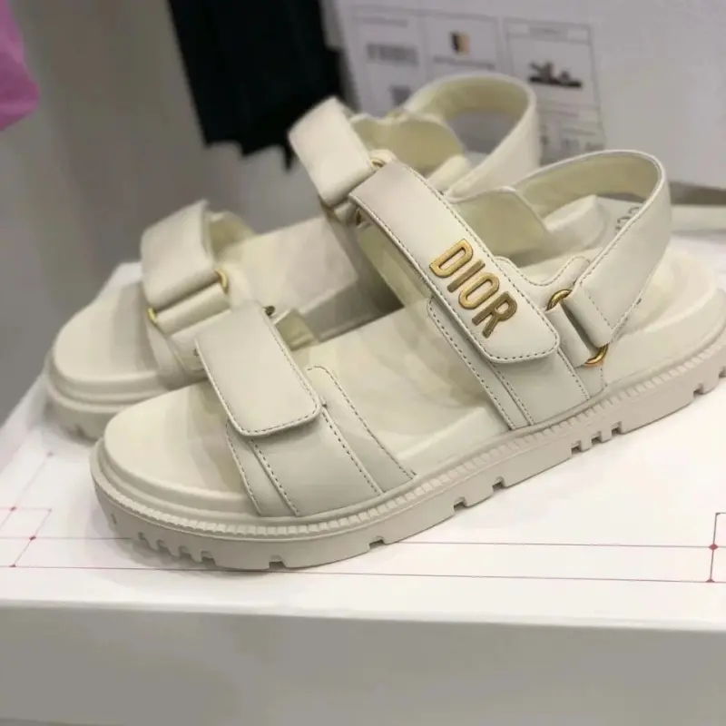 bb95947769 DIOR new classic platform beach sandals for women, featuring Velcro closures. - Image 1