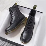 Side-Zip High-Cut Chunky Heel Martin Boots-box - Image 6