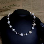 Pink Glazed Quilted Necklace with Full Diamonds and Pearls-box - Image 3