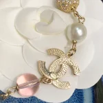 Pink Glazed Quilted Necklace with Full Diamonds and Pearls-box - Image 9