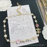 Pink Glazed Quilted Necklace with Full Diamonds and Pearls-box - Image 6
