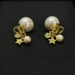 New CD Logo Pearl Star Studs with Pave Crystals-box - Image 6