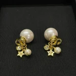 New CD Logo Pearl Star Studs with Pave Crystals-box - Image 5