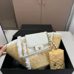 Chain-strap Woven Shopper-box