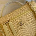 Made of woven straw with a metal chain. It's retro yet stylish-box - Image 2