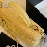 Made of woven straw with a metal chain. It's retro yet stylish-box - Image 14