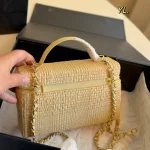 Made of woven straw with a metal chain. It's retro yet stylish-box - Image 12